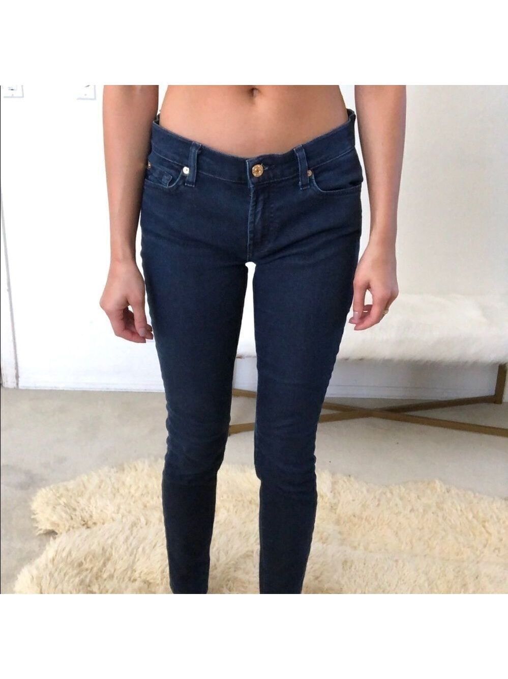 7 for all mankind dark wash skinny jeans